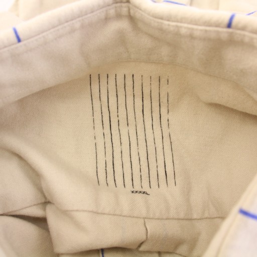【中古】エスエフシー S.F.C カジュアルシャツ 長袖 レギュラーカラー バイカラー チェック柄 XXXXL ベージュ 青_2