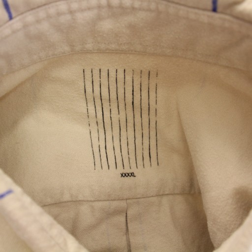 【中古】エスエフシー S.F.C カジュアルシャツ 長袖 レギュラーカラー バイカラー チェック柄 XXXXL ベージュ 青_2