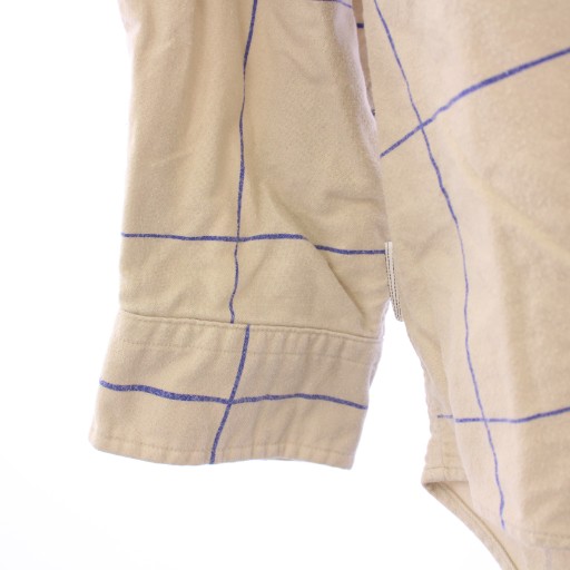 【中古】エスエフシー S.F.C カジュアルシャツ 長袖 レギュラーカラー バイカラー チェック柄 XXXXL ベージュ 青_5