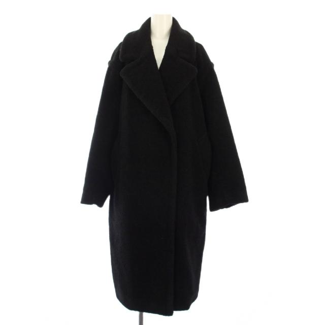 【中古】ひな型細工物 Framework 23AW WOOLブレンドボアコート アウター 38 黒 黒いこと 23020220753040 レディース
