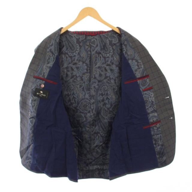 【中古】エトロ ETRO スーツ テーラードジャケット パンツ スラックス 裏地ペイズリー柄 58 グレー 222-1A940-0031_5