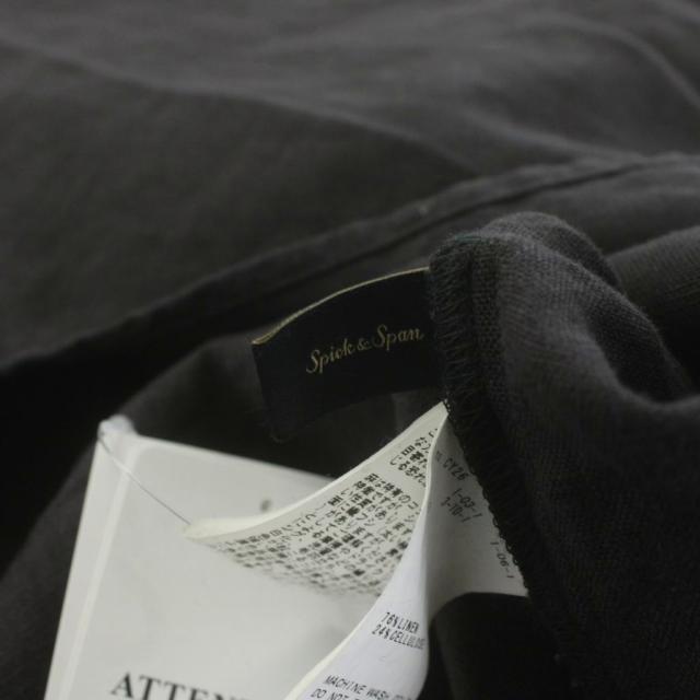 【中古】未使用品 スピック&スパン 24SS リネンカフタンドレス ワンピース ロング マキシ フレンチスリーブ 38 黒