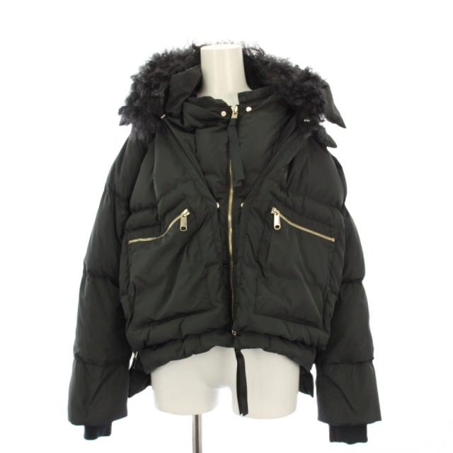 【中古】マックス&amp;コー MAX&amp;CO. ダウンジャケット フーディ フェイクレイヤード 40 グレー 64845219 /KH レディース