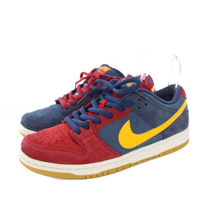 【中古】ナイキ NIKE DUNK LOW PRO PRM BARCELONA ダンクロー バルセロナ スニーカー US10 紺 赤 DJ0606-400 /KH_1