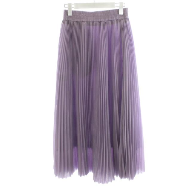 【中古】山歩き HYKE 25SS LAWN PLEATED SKIRT 筋目スコート ミモレ ロング 1 紫 パープル 251-14155 /AN16