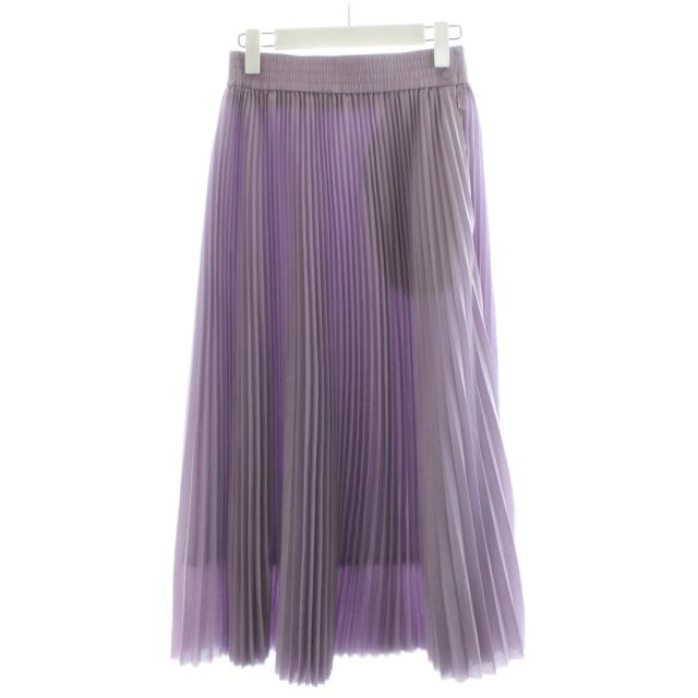 【中古】山歩き HYKE 25SS LAWN PLEATED SKIRT 筋目スコート ミモレ ロング 1 紫 パープル 251-14155 /AN16