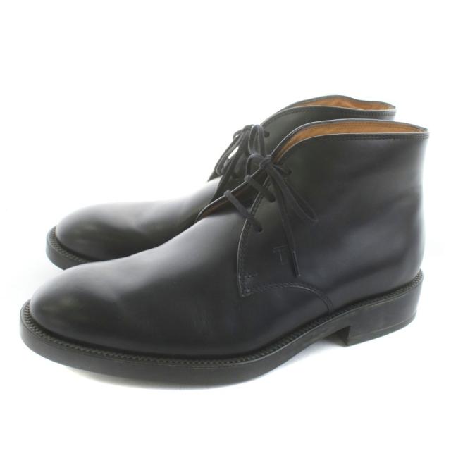 【中古】トッズ TOD'S チャッカブーツ レザー 6 黒 ブラック /KU メンズ