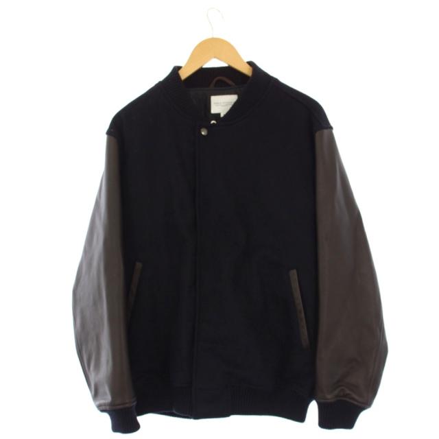【中古】アーバンリサーチ URBAN RESEARCH 23AW スタジャン ジャケット ブルゾン 中綿 レザー切替 M 紺 UR37-17H003
