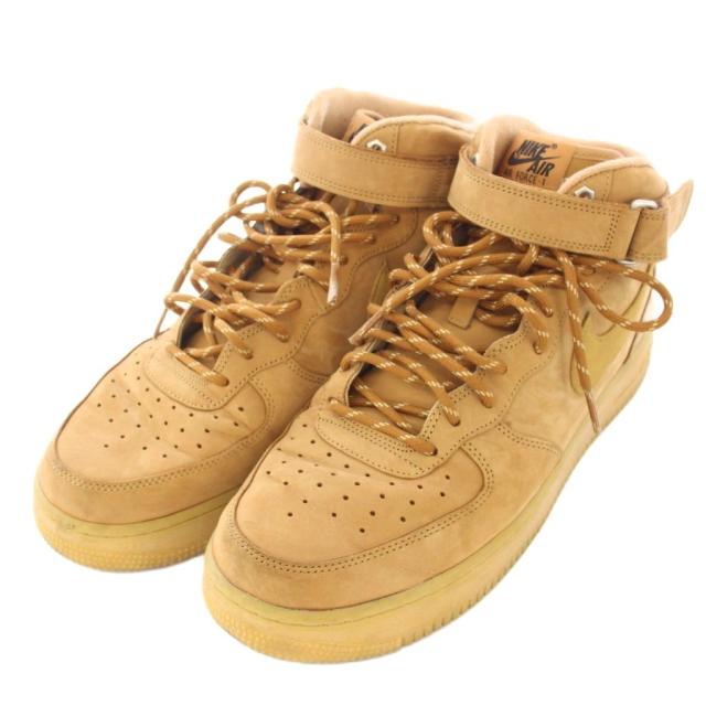 【中古】ナイキ NIKE Air Force 1 Mid Flax エアフォース1 ミッドフラックス スニーカー US12.5 30.5cm 茶_1