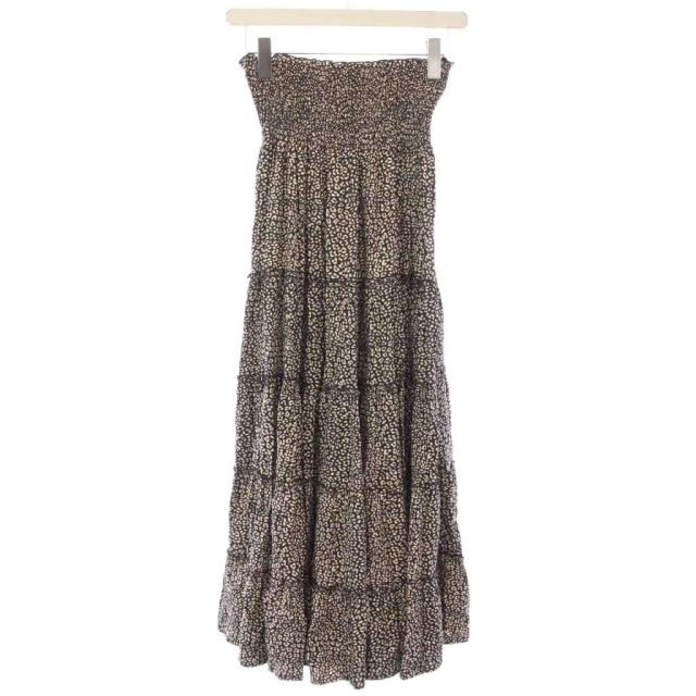 【中古】ジャーナルスタンダードレサージュ 別注 ルサーナ LUSANA RUFFLE TIRED MAXI SKIRT スカート 黒 レディース