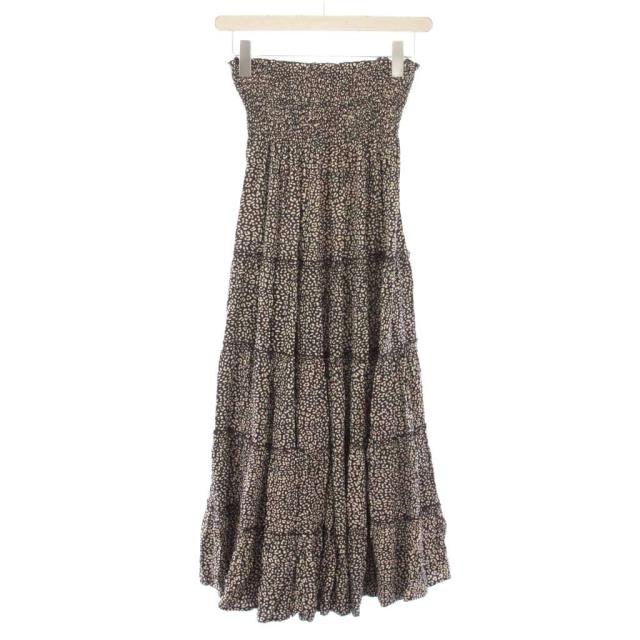 【中古】ジャーナルスタンダードレサージュ 別注 ルサーナ LUSANA RUFFLE TIRED MAXI SKIRT スカート 黒 レディース_1