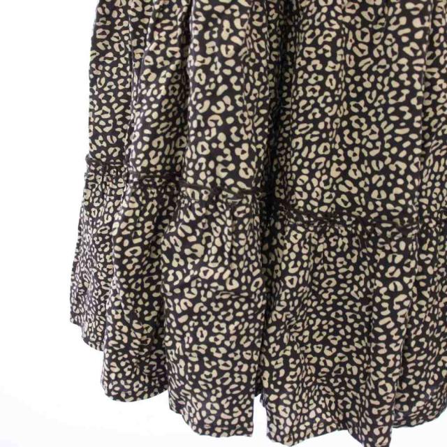 【中古】ジャーナルスタンダードレサージュ 別注 ルサーナ LUSANA RUFFLE TIRED MAXI SKIRT スカート 黒 レディース_3