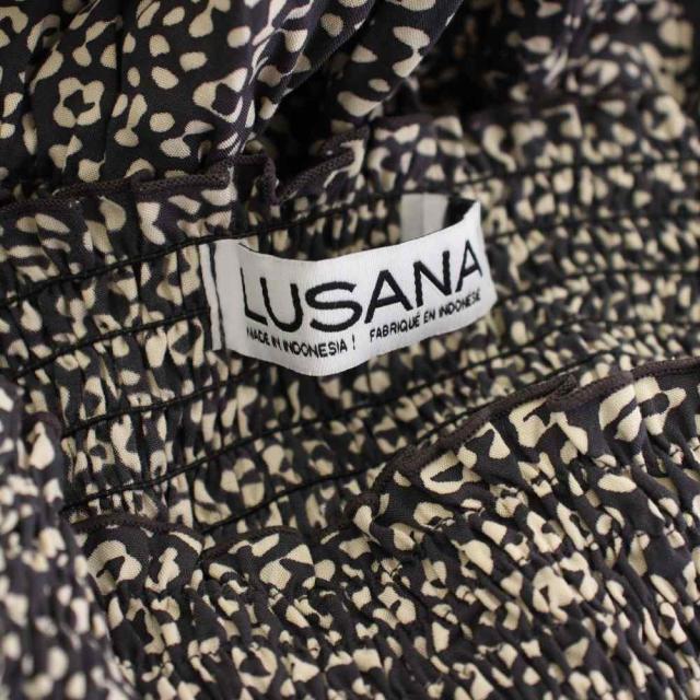 【中古】ジャーナルスタンダードレサージュ 別注 ルサーナ LUSANA RUFFLE TIRED MAXI SKIRT スカート 黒 レディース_4