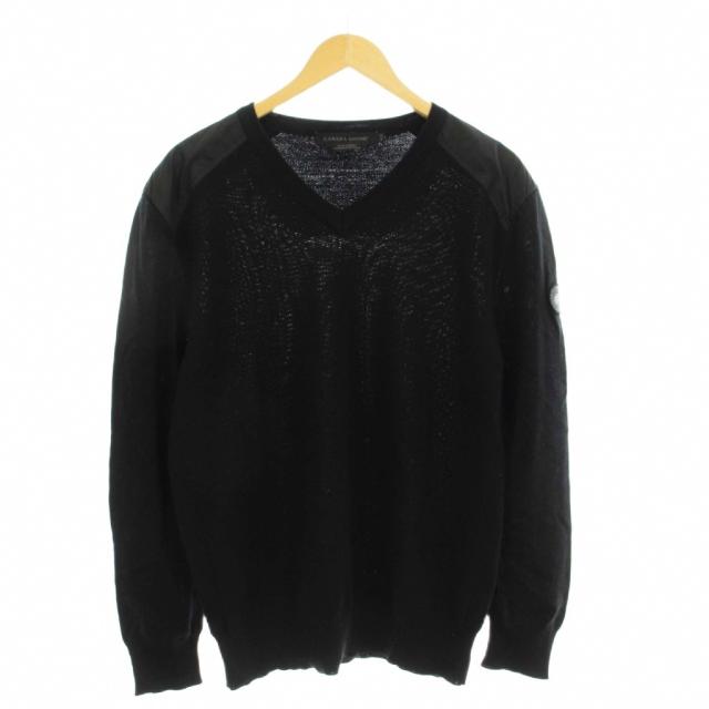 【中古】カナダグース CANADA GOOSE Mcleod V Neck Sweater Vネックニット セーター 長袖 XL 黒 6965M /KH メンズ