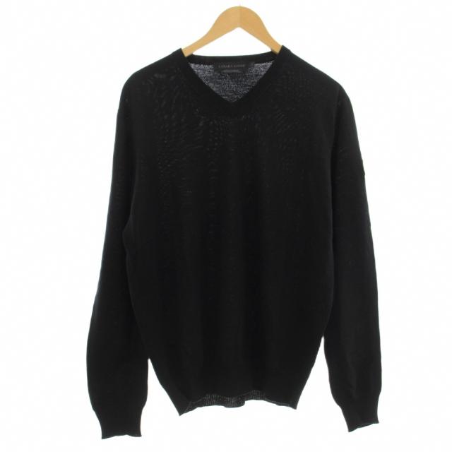 【中古】カナダグース CANADA GOOSE Livorno V Neck Vネックニット セーター 長袖 L 黒 6982M /KH メンズ