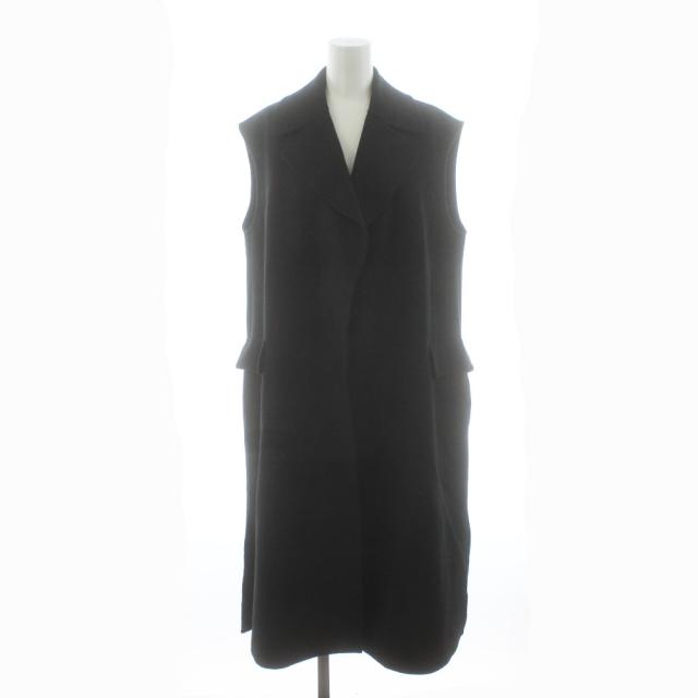 【中古】Sマックスマーラ 'S Max Mara ロングベスト ジレ トッパー ウール 40 黒 ブラック 927601236 /KU レディース