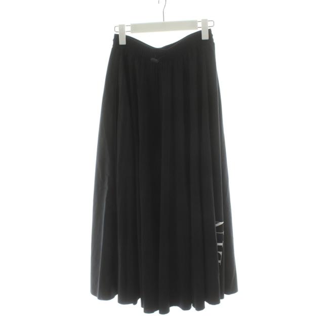 【中古】ヴァレンティノ ヴァレンチノ VALENTINO フレアスカート ロング ロゴ XS 黒 ブラック RB3MD00H4A3 /AN56