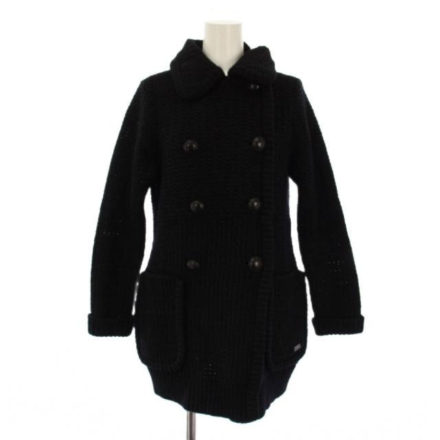 【中古】バーバリー ロンドン BURBERRY LONDON ニット ジャケット ウール カシミヤ 1 黒 レディース