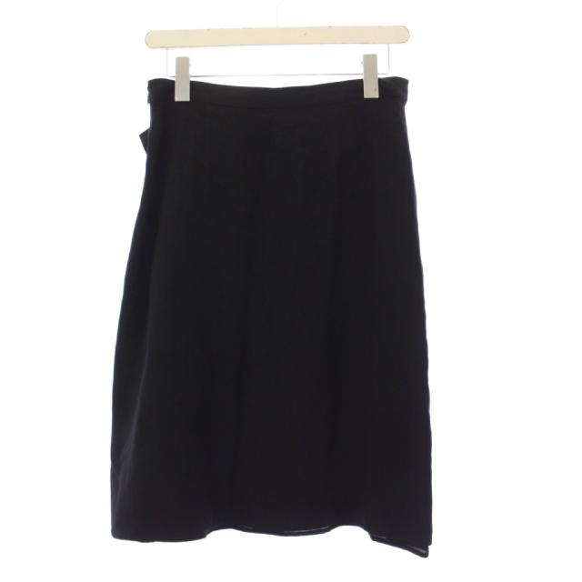 【中古】プラダ PRADA フレアスカート ひざ丈 リボン 40 黒 P113L /KH レディース_1