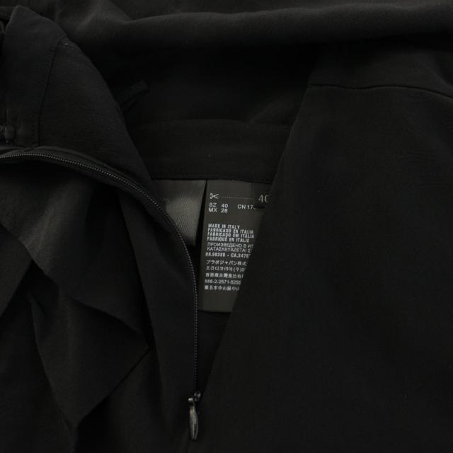 【中古】プラダ PRADA フレアスカート ひざ丈 リボン 40 黒 P113L /KH レディース_5