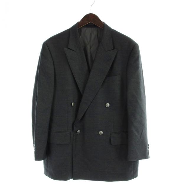 【中古】バーバリー ロンドン BURBERRY LONDON テーラードジャケット 上着 グレー 長袖 ダブルブレスト 無地 /AP