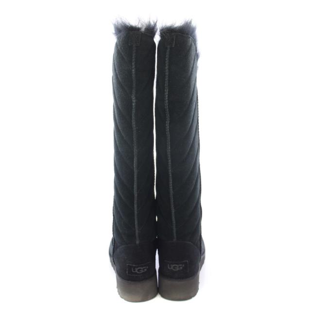 【中古】アグ オーストラリア UGG australia ロングブーツ ラウンドトゥ ウェッジソール スエード ファー US7 24cm_2