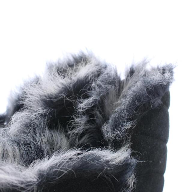 【中古】アグ オーストラリア UGG australia ロングブーツ ラウンドトゥ ウェッジソール スエード ファー US7 24cm_4