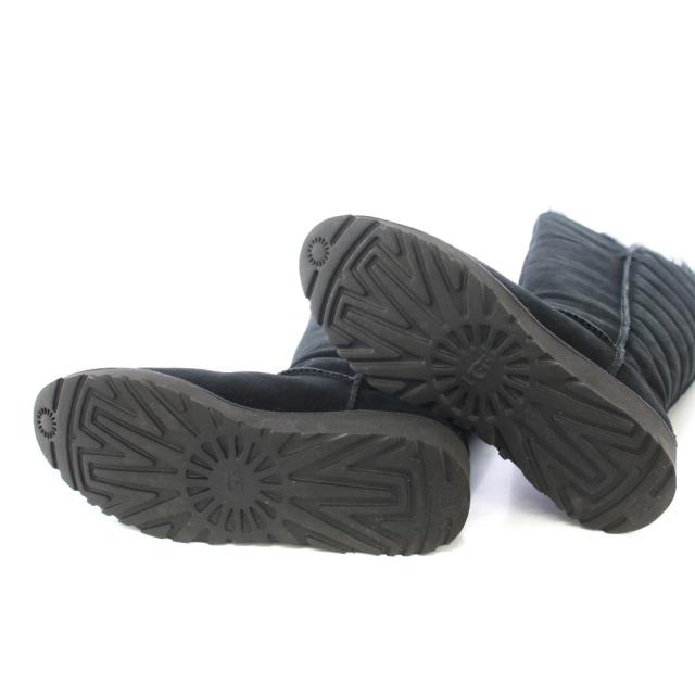 【中古】アグ オーストラリア UGG australia ロングブーツ ラウンドトゥ ウェッジソール スエード ファー US7 24cm_5