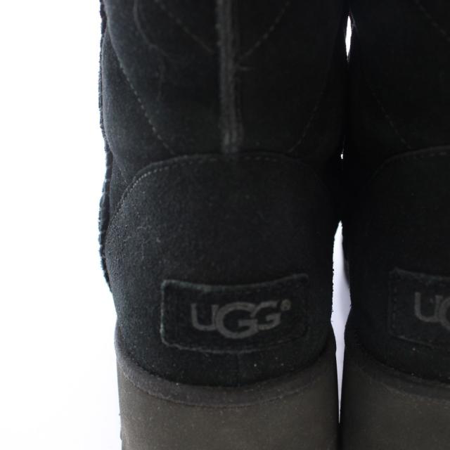 【中古】アグ オーストラリア UGG australia ロングブーツ ラウンドトゥ ウェッジソール スエード ファー US7 24cm_6