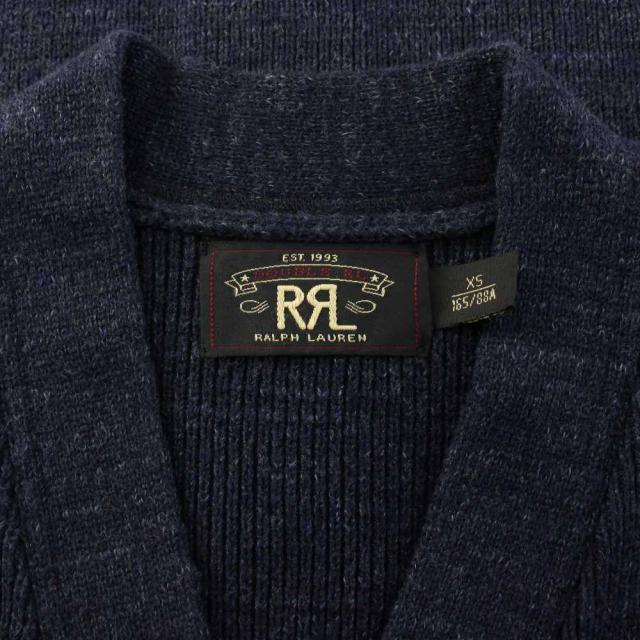 【中古】ダブルアールエル RRL ラルフローレン ニットカーディガン 長袖 XS 紺 4700029862 /KH メンズ