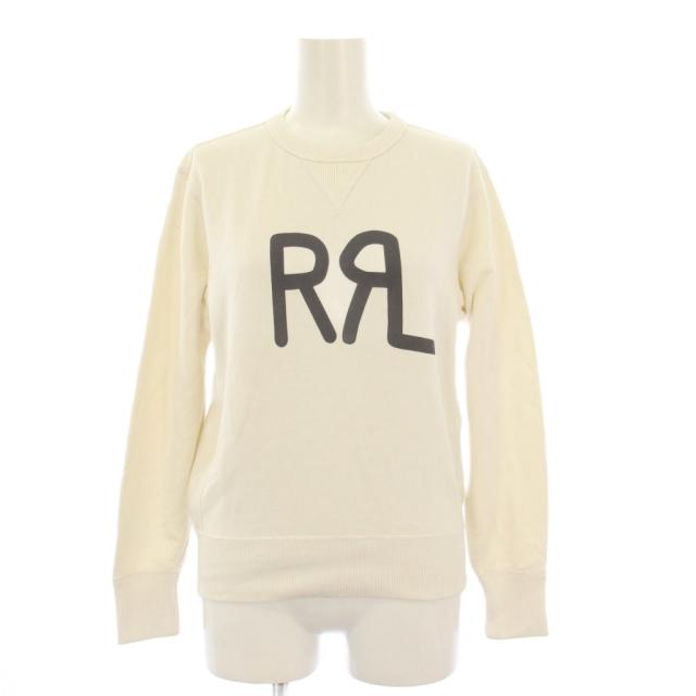 【中古】ダブルアールエル RRL ラルフローレン スウェット トレーナー 長袖 ロゴ 2 白 282903310001 /KH レディース
