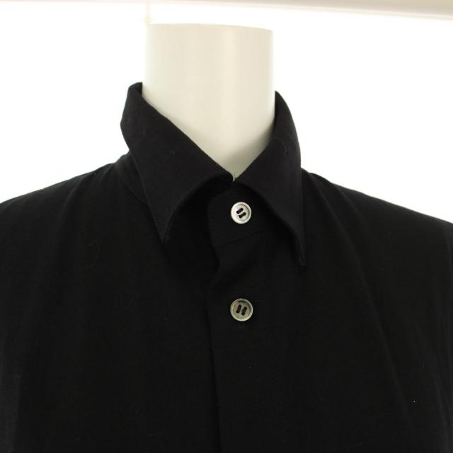 【中古】ワイズ Y's ピンクレーベル シャツワンピース ノースリーブ ロング カットオフ 2 黒 YI-D41-130 /KH