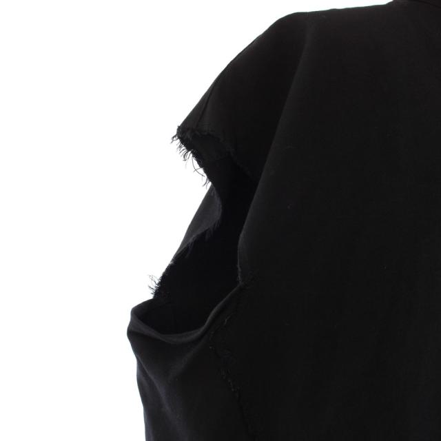 【中古】ワイズ Y's ピンクレーベル シャツワンピース ノースリーブ ロング カットオフ 2 黒 YI-D41-130 /KH