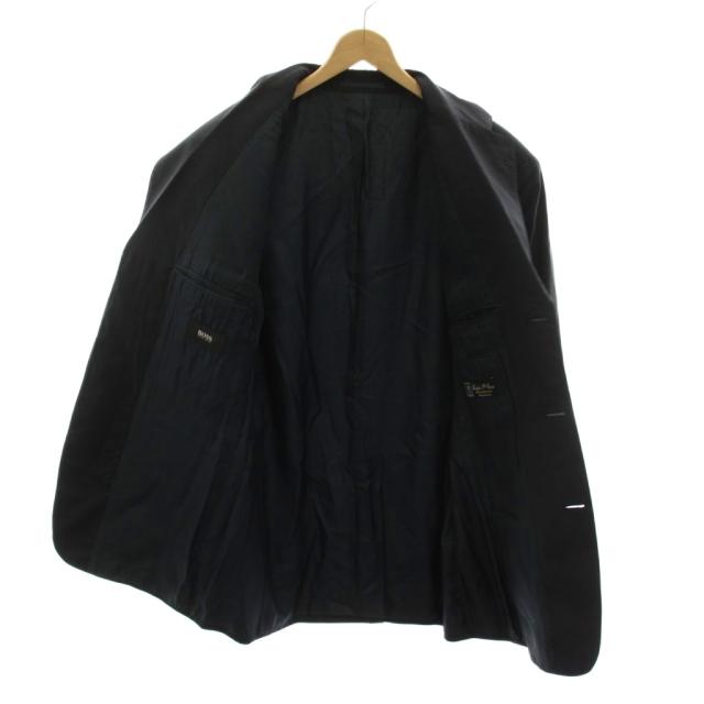 【中古】ヒューゴボス HUGO BOSS シングルスーツ 上下 ウール テーラードジャケット パンツ 48 紺 ネイビー 22-0602_2