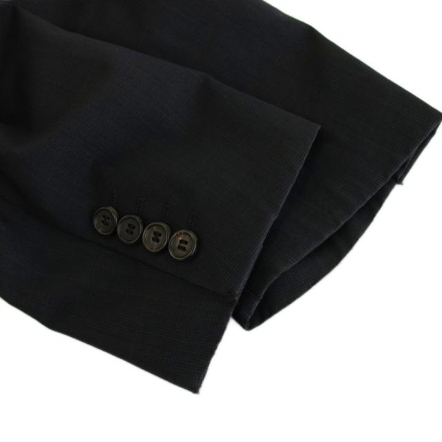 【中古】ヒューゴボス HUGO BOSS シングルスーツ 上下 ウール テーラードジャケット パンツ 48 紺 ネイビー 22-0602_5