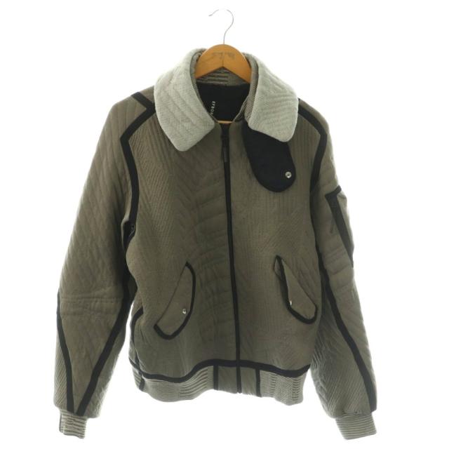 【中古】バイボレ BYBORRE P-TYPE JACKET ジャケット ジップアップ グレージュ ブラック ライトグレー /DO メンズ