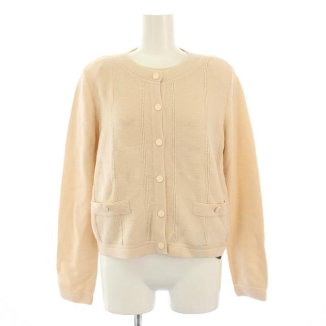 【中古】未使用品 フォクシー FOXEY 25年製 Knit Twin Chambery アンサンブルニット カーディガン 40 ベージュ