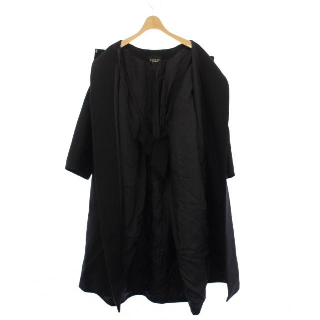 【中古】ヴェルメイユ 基準打数 イエナ VERMEIL par iena 二十織 テントラインコート 否色合い厚地の外套 ロング 36 黒