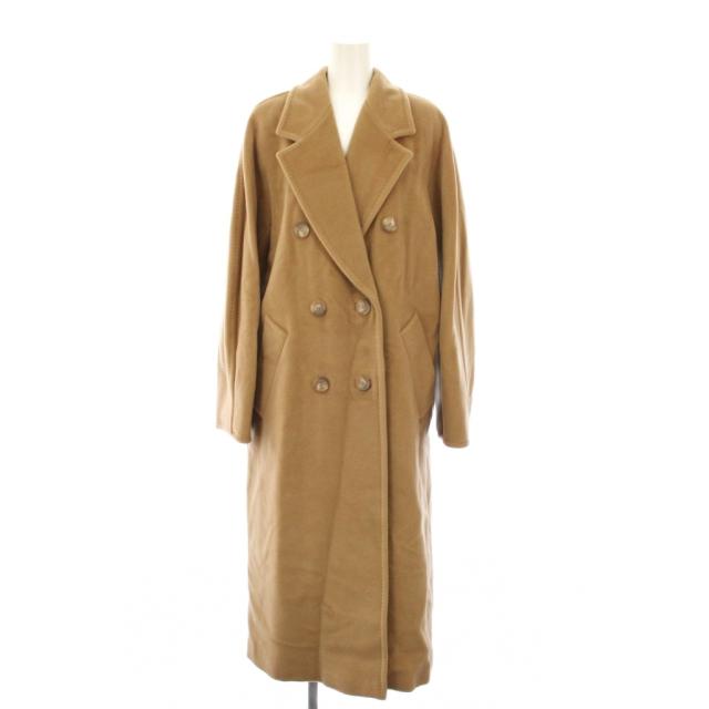 【中古】マックスマーラ MAX MARA アイコンコート ダブルブレスト ロング カシミヤ混 40 ベージュ 101801 /KH