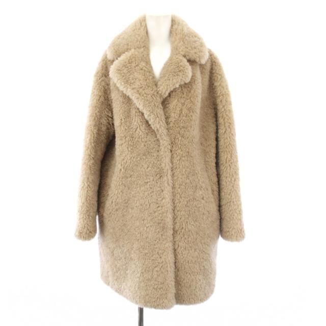 【中古】ヘルノ HERNO カーリーコート ファーコート ボア ロング 40 アイボリー CA000439D /KH レディース