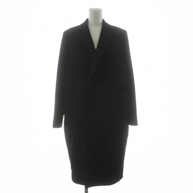 【中古】ザ リラクス THE RERACS チェスターフィールドコート ロング ウール 38 黒 ブラック 18FW-RECT-184L-J