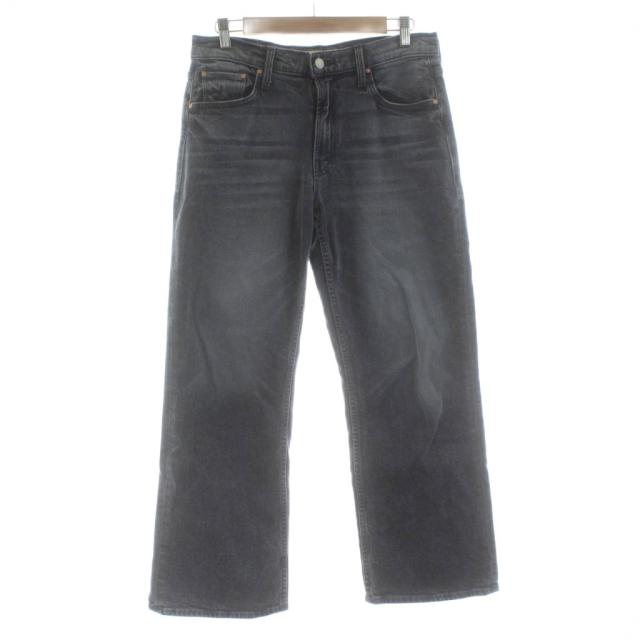 【中古】マザー THE BOOKIE ANKLE デニムパンツ ジーンズ ストレート USED加工 27 チャコールグレー 4110600353