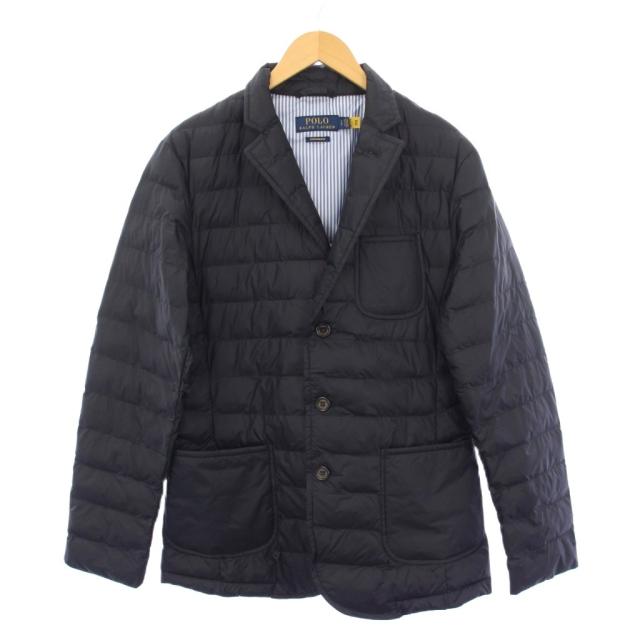 【中古】ポロ ラルフローレン POLO RALPH LAUREN 中綿ジャケット ナイロン アウター シングル ワンカラー S 紺