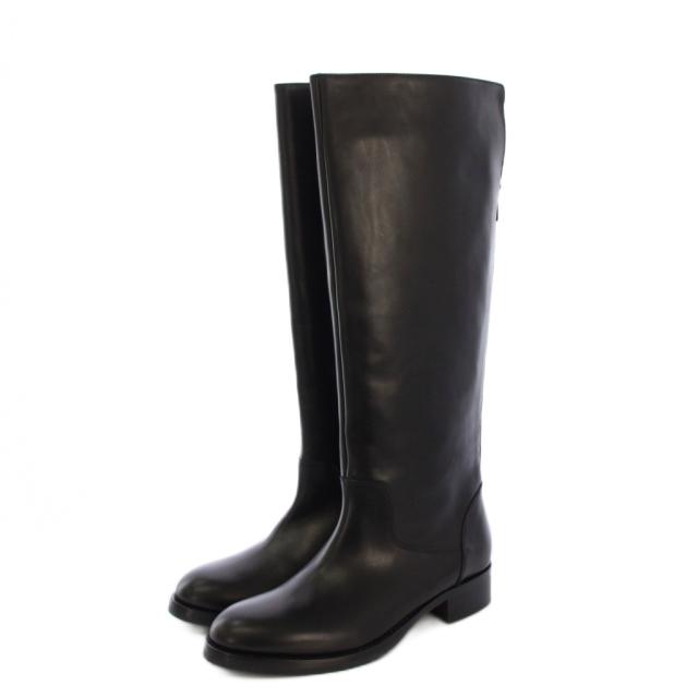 【中古】コルソローマ ノーヴェ CORSO ROMA 9 ジョッキーブーツ ロング レザー 37 黒 /KH レディース
