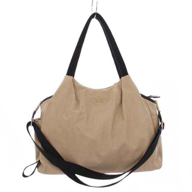 【中古】ケイトスペード KATE SPADE マザーズ御徒面子 トートバッグ ショルダーバッグ 2WAY ベージュ /KH ●D