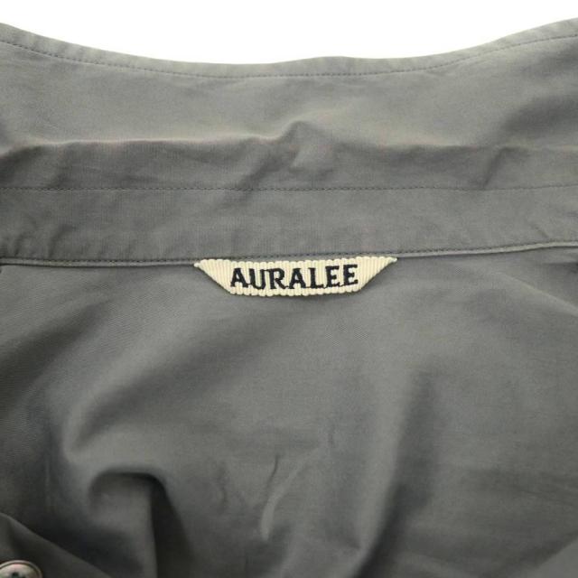 【中古】オーラリー AURALEE WASHED FINX TWILL BIG HALF SLEEVED SHIRTS シャツ 3 グレー A00S02TN /CX メンズ_4