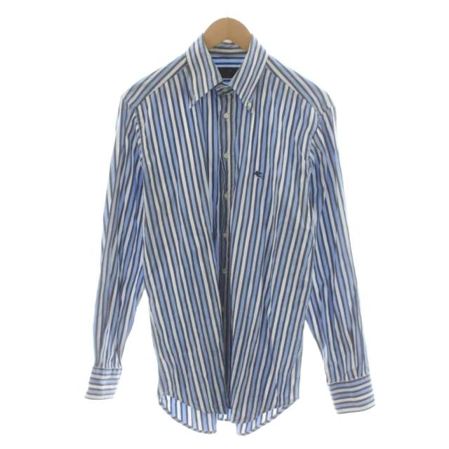 2000miles ETRO 長袖シャツ ストライプ41 美品 未使用 中古】エトロ ETRO シャツ 長袖 ストライプ柄 41 水色 ライトブルー