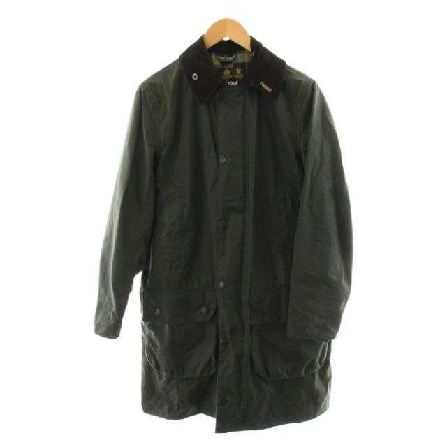 【中古】バブアー Barbour SL BORDER オイルドジャケット 裏地チェック柄 アウター 36 カーキ 1502121 /AN1 メンズ