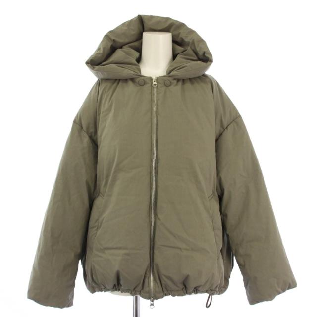 【中古】ステートオブマインド STATE OF MIND ダウンジャケット ジップアップ フード M グリーン レディース