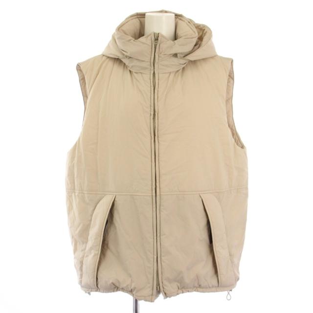 【中古】MUSE de Deuxieme Classe × WILD THINGS 中綿ベスト ジャケット ジップアップ フード F ベージュ レディース